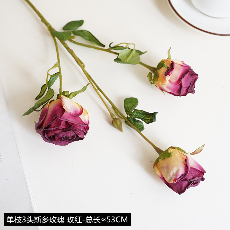 Autumn red-single branch 3 head stall rose