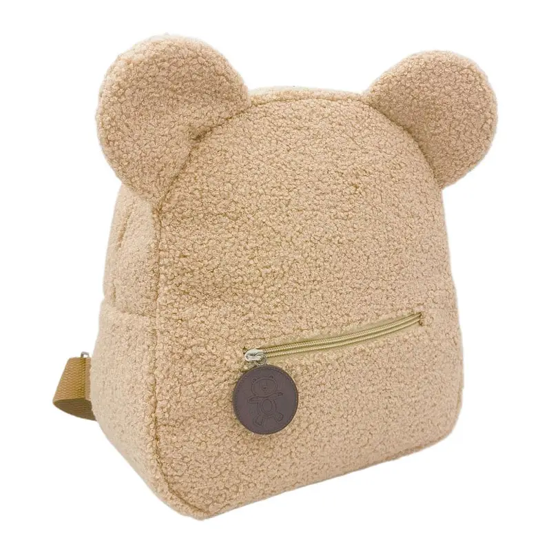 Kinder Mode beige Teddy Rucksack Kleinkind weichen Teddy Plüsch Mini kleinen Rucksack Kinder