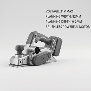 Raboteuse électrique sans fil 20V sans balais, largeur de rabotage 82mm, profondeur 0-3mm, outil nu pour portes, sols, meubles, OEM - Product Image 3