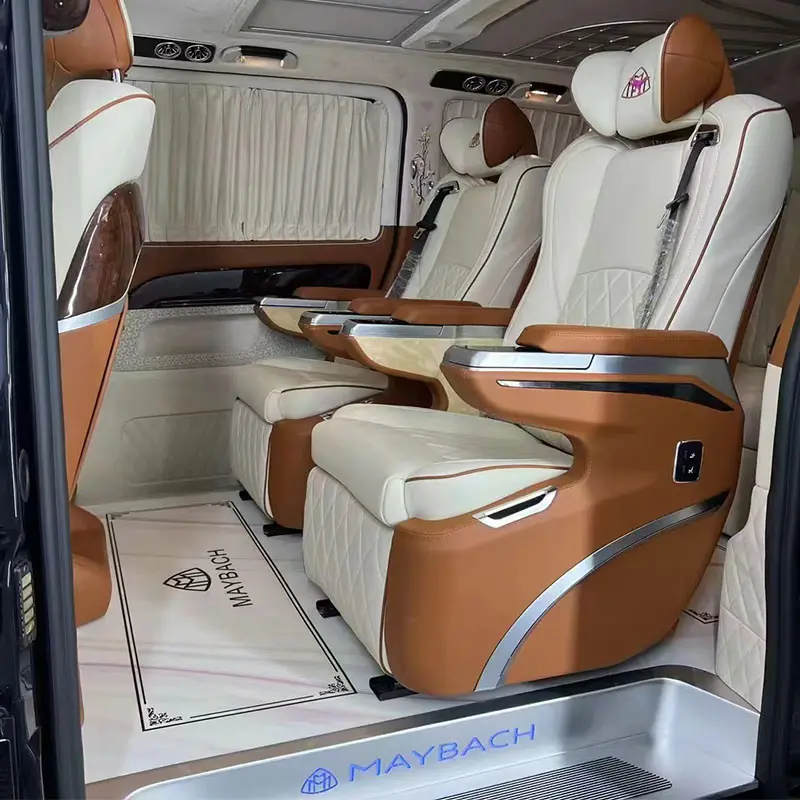 Assento de carro de couro luxuoso para Toyota, conjunto completo de assentos de carro de luxo multifuncional de alto padrão com tela inclinada Alfa