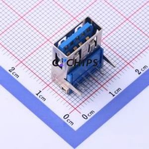 KH-3.0AF90ZJ-16.8 USB Connector Bent Lead Through Hole Connector Type-A USB 3.0 Female Right Angle Insert - Product Image 1