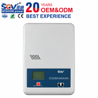 Stabilisateur de tension AC monophasé 5 KVA, transformateur en cuivre, écran LCD, 50/60 Hz, protection contre les surcharges et les courts-circuits