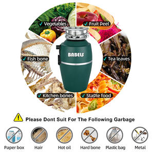 Elektrikli Gıda Atığı Öğütücüler Paslanmaz Çelik Öğütme Haznesi Evde Kullanılan Atık Gıda Makineleri için Çöp Öğütücüler - Product Image 2