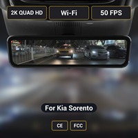 Caméra de tableau de bord pour Kia Sorento H10 Pro avec streaming, rétroviseur, 2K, 9,2 pouces, double objectif avant et arrière, WiFi, certifiée CE FCC, d'origine usine