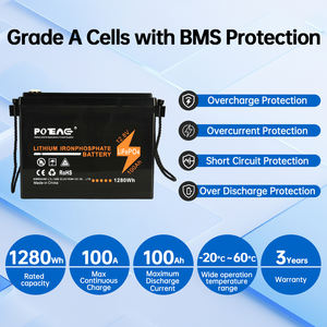 Литий-ионные аккумуляторы LiFePO4 12,8В 100Ач для замены свинцово-кислотных батарей, глубокого цикла, для автодомов (DIY) - Product Image 1