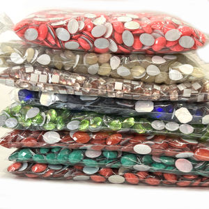 Vente hors stock Coréen hot fix stone hotfix époxy strass hotfix acrylique strass formes ovales néon <span class=keywords><strong>orange</strong></span> - Product Image 6