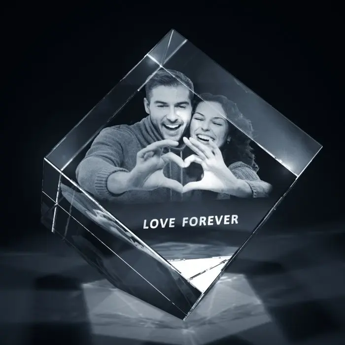 Magic cube rotating photo frame cubes Insiding Carving photo cubes for wedding favors gift