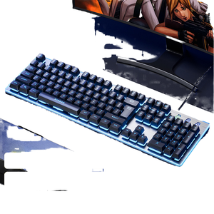 Thiết kế mới hiệu suất cao LED thắp sáng bàn phím không dây cơ khí PC Máy tính chơi Game bàn phím - Product Image 4