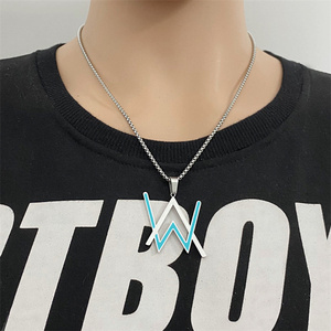 Collar de Esmalte Estilo Hip Hop, Collar con Colgante de Acero Inoxidable de <span class=keywords><strong>Alan</strong></span> Walker - Product Image 3