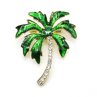 Bros Pin Enamel Bunga Tanaman Grosir, Set Bros Pin Bunga Kristal Mutiara Berhias Berlian Imitasi dari Bahan Alloy untuk Hadiah