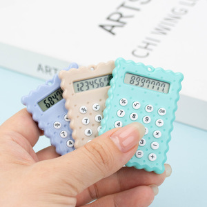เครื่องคำนวณจี้ขนาดเล็กสีชมพูฟ้าเทาสีผิว ABS ใช้แบตเตอรี่แบบพกพาสำหรับนักเรียน - Product Image 2