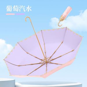 Three-Fold Manual Impact Cloth Alloy Frame <b>Sun</b> <b>Umbrella</b> with Modern Minimalist Design-Windproof & Rainproof - Product Image 1