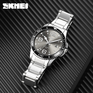 Skmei 9278 usine directe grand cadran montre à Quartz pour hommes bande en acier inoxydable à la mode <span class=keywords><strong>calendrier</strong></span> d'affaires montre-bracelet - Product Image 2