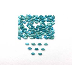 Cabochon de marquise turquoise de la belle au bois dormant bleu naturel 4-8 Mm pierre précieuse en vrac certifiée IGI pour la fabrication de bijoux - Product Image 3