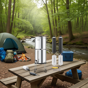 Filtre à eau de comptoir en acier inoxydable Vevor, 2,25 gallons, alimentation par gravité, 4 étapes, pour extérieur - Product Image 2