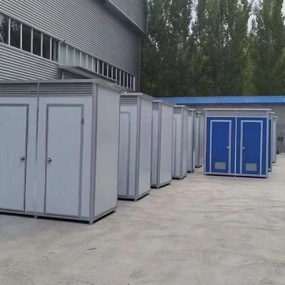 Modern Outdoor Public Camping Portable Toilet Graphic Design with Mobile Plastic Blue White Made of Sandwich Panel From China - Image 2
