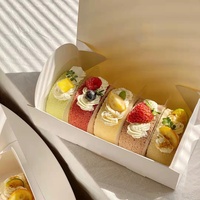 Boîte d'emballage pour gâteau roulé de Noël, dessert, collation, simple, température ambiante, recyclable, bonne étanchéité, édition limitée