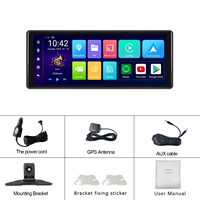 Podofo 4+64G 10.26" 8 Core Android Layar Portabel Carplay Stereo Mobil Android Auto Kamera Depan DVR GPS WIFI BT Elektronik Mobil