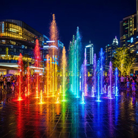 Fontaine interactive à jet d'eau sec pour sol, en acier inoxydable, étanche IP68, musicale, programmable, avec LED, pour aménagement paysager de place publique