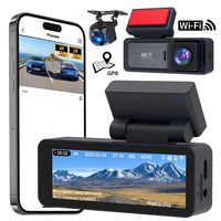 Kamera Dasbor IPS 3.2 Inci Depan 4K + Kamera Belakang 2K Dual-Lens DVR Mobil WiFi GPS Penglihatan Malam Rekaman Loop Perekam Video OEM