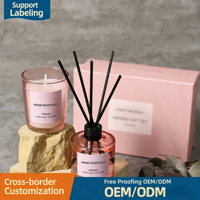 Huaming Ensemble de bougies parfumées en cire de soja pour la maison, diffuseur à bâtonnets grand format, cadeau romantique pour la Saint-Valentin