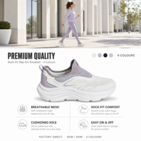 Chaussures de sport respirantes à semelle amortie en maille, faciles à enfiler et à retirer, pour la marche décontractée, fourniture directe d'usine, OEM