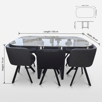 Ensemble de table à manger en bois moderne de luxe avec 7 chaises pliantes, matériau MDF écologique pour la maison et la restauration