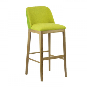 Roble moderno redondo de cuero de madera taburete de <span class=keywords><strong>bar</strong></span> con patas de madera - Product Image 2