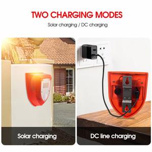 Solarbetriebener Infrarot-Bewegungssensor Alarmlicht mit 129 dB Hundelblatt unabhängiger Sicherheitsalarm für Zuhause Garten Farm - Product Image 6