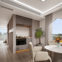 Maison capsule spatiale R38 à double balcon, maison intelligente préfabriquée moderne pour l'hébergement touristique, usage familial, centre commercial et hôtelier