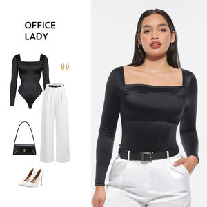 Body Moldeador para Mujer con Control de Abdomen, Cuello Cuadrado Retro, Corsé Incorporado, Copas Removibles, Transpirable, <span class=keywords><strong>3D</strong></span>, al por Mayor - Product Image 5