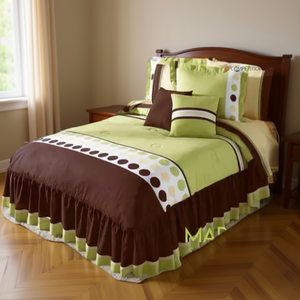 Juego de edredón doble Marina con diseño de lunares y volantes para ropa de cama, material de poliéster, estilo moderno - Product Image 2