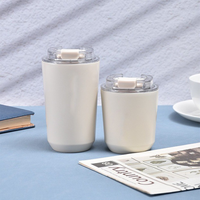 Nouveau gobelet isotherme en acier inoxydable à double paroi personnalisé, tasse à café et à thé avec couvercle au design classique pour les filles, voyage, voiture