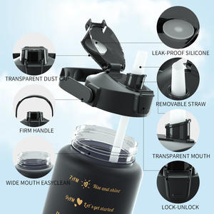 Ensemble de trois gobelets en plastique givré grande capacité, tendance, pour l'eau, portable, pour le sport, pour l'extérieur - Product Image 4