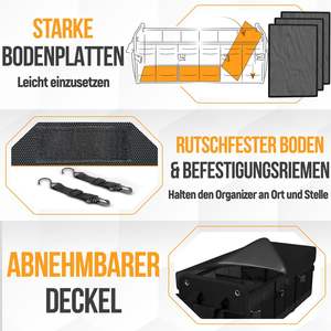 Organizador de Maletero para Auto, Bolsa de Almacenamiento Plegable, Base Antideslizante, Correas de Sujeción, 3 Compartimentos, Embalaje para Envío por Correo - Product Image 4