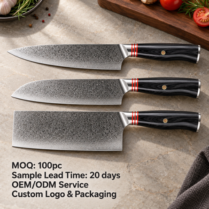 Ensemble de couteaux de cuisine en acier Damas VG10 à 67 couches, 7 pièces, ensemble de couteaux de chef japonais, manche en bois Pakka, vente en gros d'usine, OEM, ODM - Product Image 6