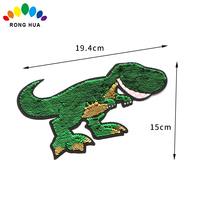 Patchs brodés en sequins de dinosaure personnalisés à repasser ou à coudre pour accessoires de vêtements de mode, cadeau promotionnel