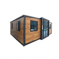 Maison conteneur extensible en bois naturel de 20 pieds, isolée et étanche, solution préfabriquée clé en main pour camp de construction et d'exploitation minière