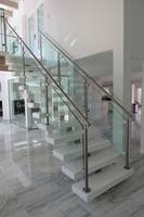 Rampe d'escalier extérieure moderne en acier inoxydable 304, garde-corps de balcon, colonne carrée intérieure, finition poli miroir, minimaliste