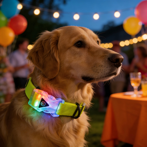 Collier pour chien en polyester imperméable réglable avec LED, attache LED, charge USB, sangle respirante et sécurisée - Product Image 2