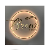 Enseignes en acrylique 3D personnalisées, logo d'entreprise, salon de beauté, salon de manucure, studio de coiffure, décoration murale, enseigne de nom d'entreprise, lumières LED néon