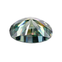 Bague en Moissanite Verte de Forme Ovale Créée en Laboratoire, Sertie, Pierre Principale Certifiée CAL, Vente en Gros, 1,2-5 Carats
