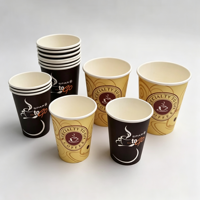 Gobelets jetables biodégradables en papier kraft à paroi simple, écologiques, avec logo personnalisé, pour gaufres, frites, fêtes, imprimés