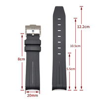 Bracelet de montre en caoutchouc de silicone de haute qualité, bracelet de montre 20 mm 21 mm 22 mm pour Rolex Black Green Water Ghost Series