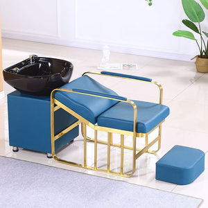 Hairdressing salon hair washing <b>bed</b> hair salon hair washing <b>bed</b> haircutting barbershop hair washing <b>bed</b> metal frame ceramic - Product Image 2