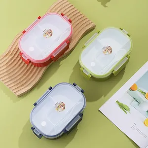 2 <b>Compartment</b> BPA Free <b>Lunch</b> <b>Box</b> with Carry Handle, Leakproof Microwave Safe Bento <b>Box</b> for Kids Adults School Meal Prep - Product Image 4