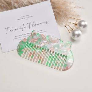 All'ingrosso stile antico in marmo pettine a denti larghi moda acetato portatile per capelli da donna - Product Image 3