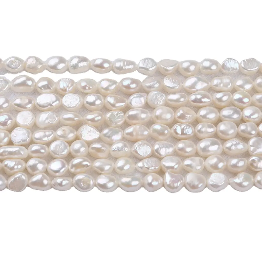 Factory Wholesale Natural Freshwater Pearl Necklace Semi-Pearl Beads for DIY Jewelry Gold Link Chain for Any Jewelry Creation