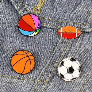 Bonito broche deportivo, insignia de Pin, fútbol, baloncesto, bádminton, tenis de mesa, técnica de esmalte suave para accesorios de bolsa de ropa - Product Image 2