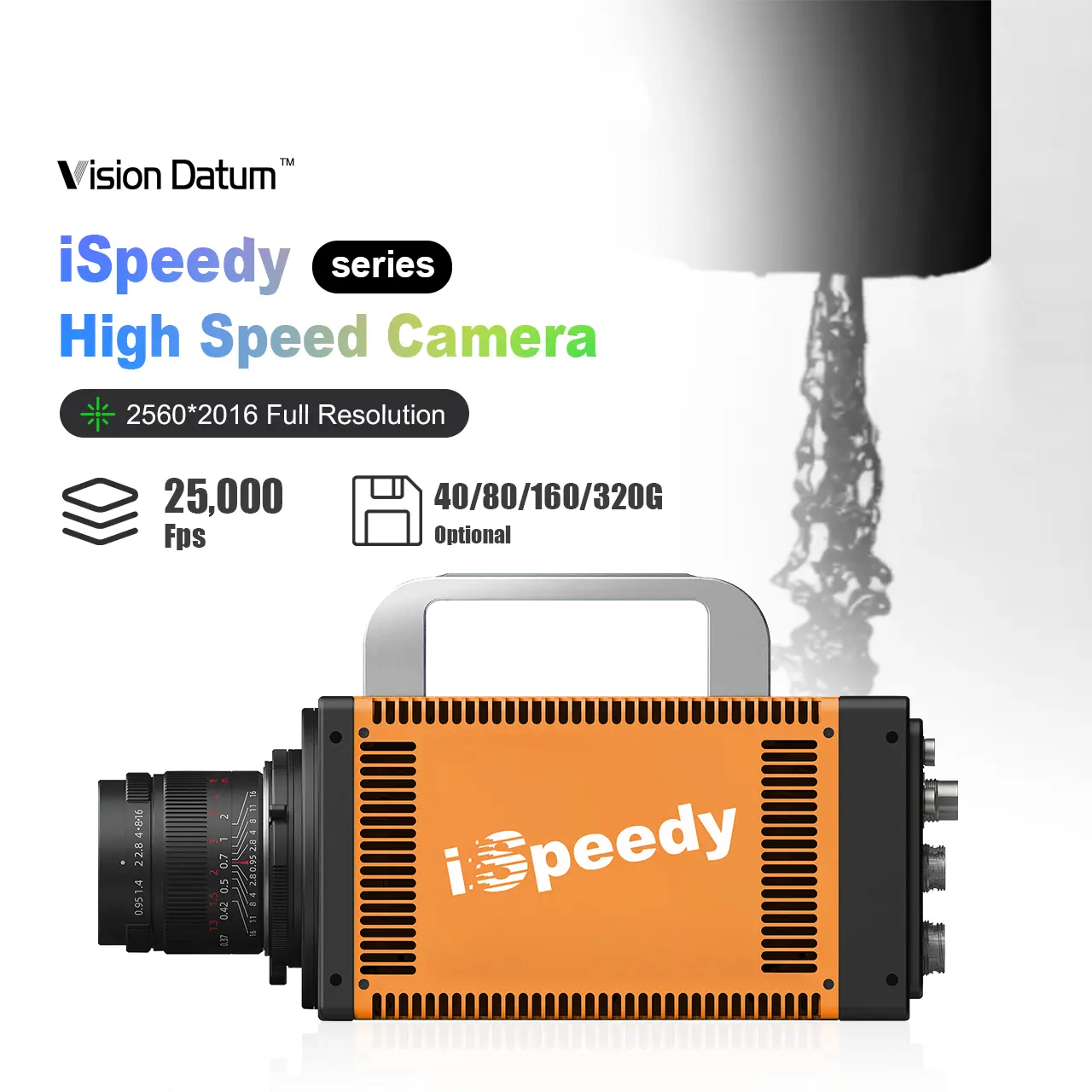 高速グローバルシャッター2048*1024 2MP 10GigE 25000FPS CMOSカラー産業用カメラ、破壊テスト用ソフトウェア付き